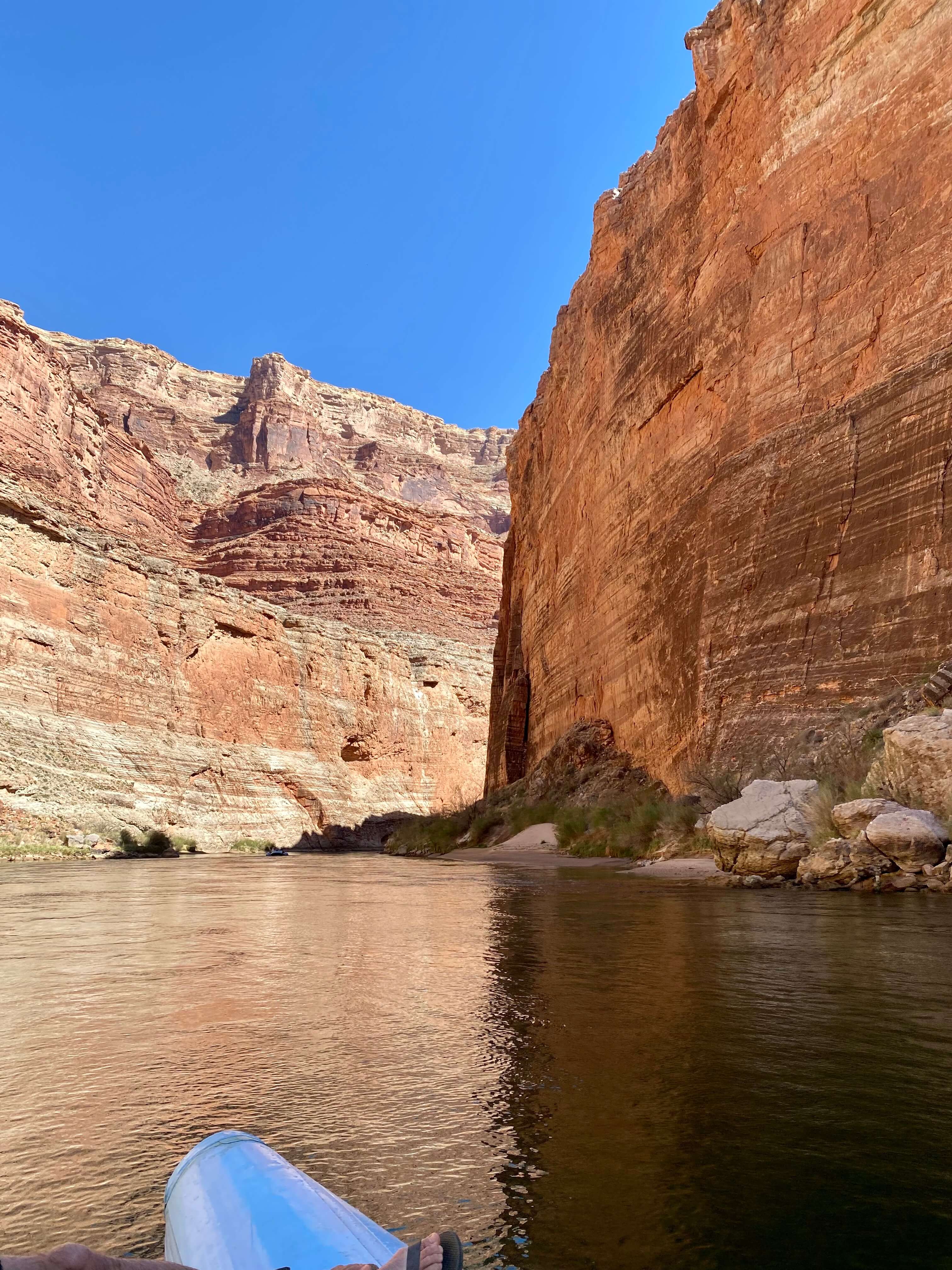 Looking downriver in shadow