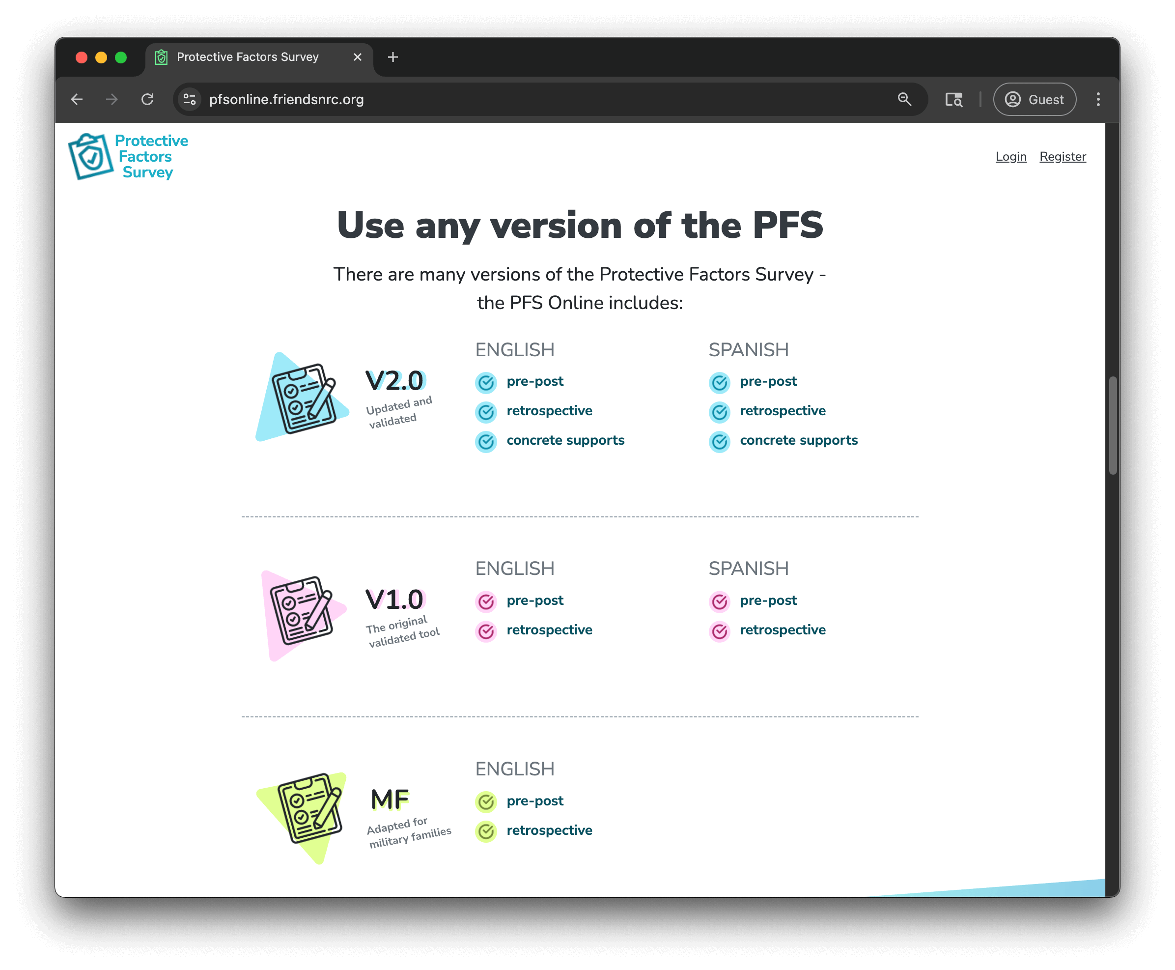 PFS Homepage 2